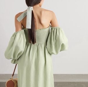 Sleeper 100% linen hair ribbon sage green